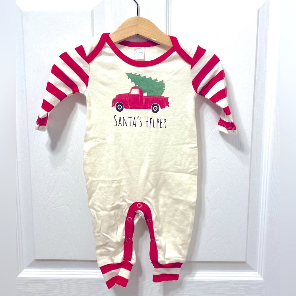 Tesa Babe Christmas Tree Romper / Sizes Newborn - Toddler / White Red Green